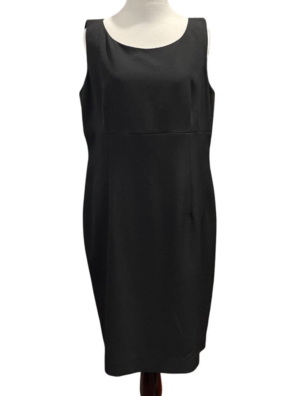 Kasper Whimsygoth Sheath Dress 14P Black Career Office Minimalist Capsule Preppy